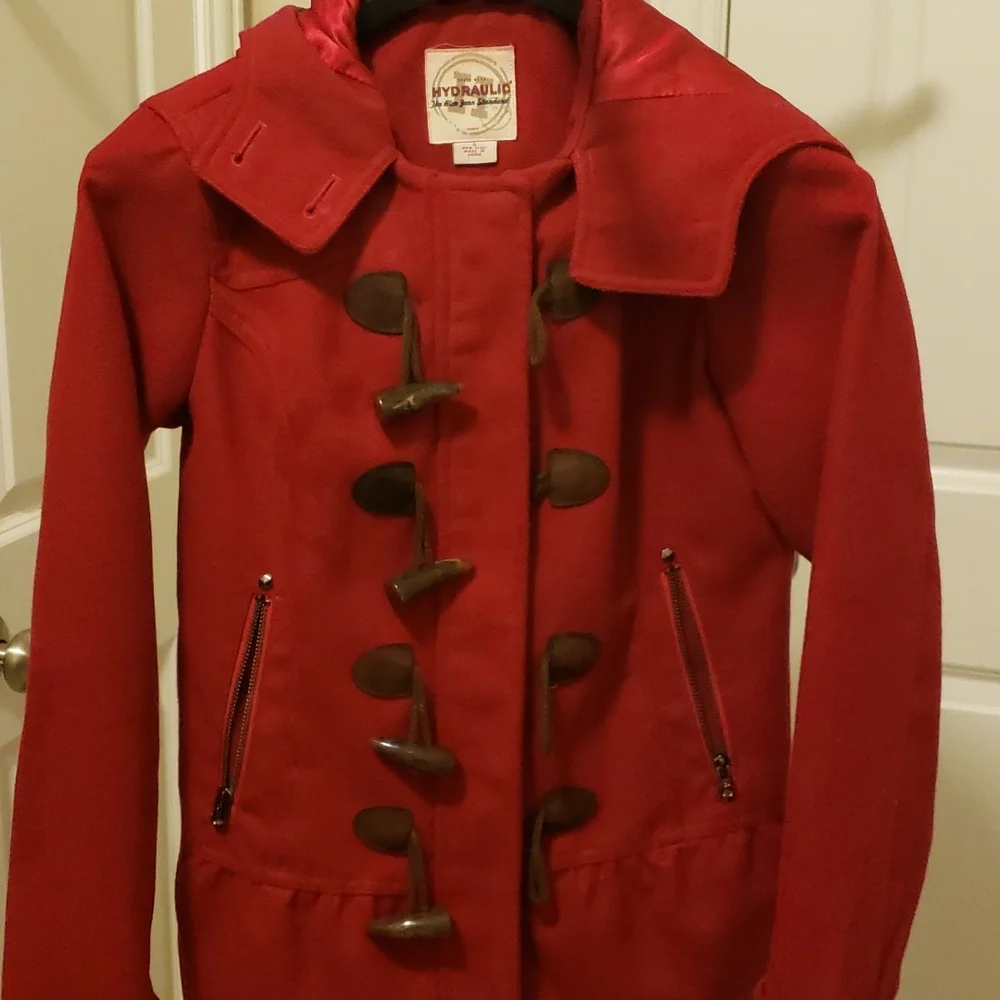 Hydraulic Girl's Winter Pea Coat w/‎ Hood